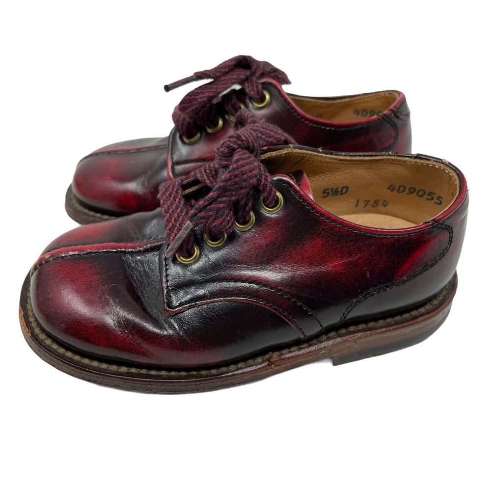 Vintage FALKNER'S All Leather Tie Shoes Reddish Black size 151/2D(infant) - Picture 4 of 8